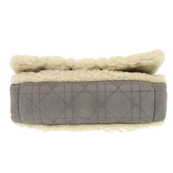 Christian Dior Caro Mouton Suede Gray Chain Shoulder Bag - Picture 3 of 8